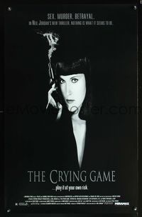 6b121 CRYING GAME 1sh '92 Neil Jordan classic, great image of Miranda Richardson with smoking gun!
