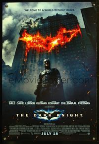 6b123 DARK KNIGHT advance 1sh '08 cool image of Christian Bale as Batman!