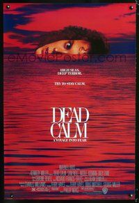 6b124 DEAD CALM 1sh '89 Sam Neill, wild image of Nicole Kidman on horizon of red ocean!