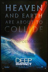6b127 DEEP IMPACT DS teaser 1sh '98 Robert Duvall, Tea Leoni, Heaven and Earth are about to collide!