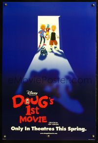 6b138 DOUG'S 1st MOVIE DS advance 1sh '99 Nickelodeon cartoon, cartoon artwork of cast!