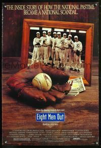 6b141 EIGHT MEN OUT 1sh '88 John Sayles, John Cusack, Chicago Black Sox, baseball!