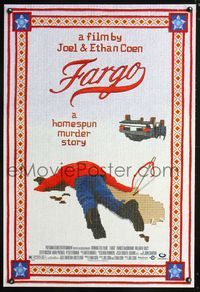 6b149 FARGO DS 1sh '96 a homespun murder story from the Coen Brothers, great image!