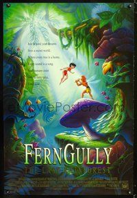 6b153 FERNGULLY int'l 1sh '92 voices of Christian Slater, Tim Curry, Robin Williams & Cheech Marin!