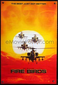 6b160 FIRE BIRDS DS 1sh '90 Nicolas Cage, Tommy Lee Jones, Sean Young, cool helicopter image!