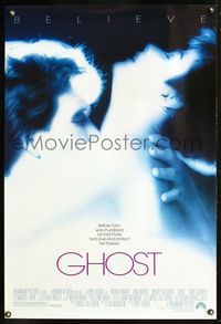 6b176 GHOST 1sh '90 classic Patrick Swayze & Demi Moore romantic close up!