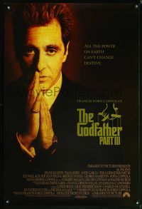 6b181 GODFATHER PART III int'l 1sh '90 Al Pacino, Andy Garcia, Sophia & Francis Ford Coppola