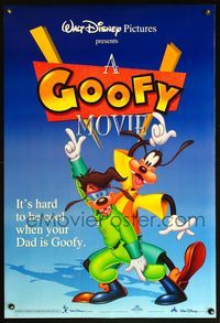 6b185 GOOFY MOVIE DS 1sh '95 Walt Disney, great full-length cartoon image!