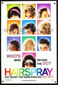 6b189 HAIRSPRAY DS teaser 1sh '07 John Travolta, Michelle Pfeiffer, Walken, Amanda Bynes!