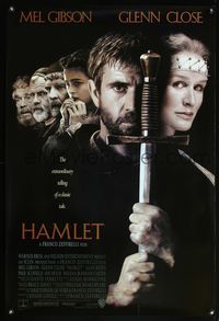 6b191 HAMLET 1sh '90 Mel Gibson, Glenn Close, Helena Bonham Carter, William Shakespeare!