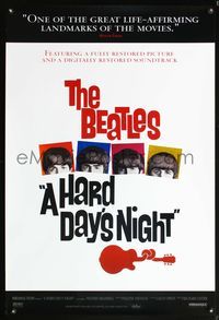 6b193 HARD DAY'S NIGHT 1sh R99 great image of The Beatles, rock & roll classic!