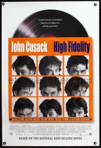 6b018 HIGH FIDELITY DS signed 1sh '00 by John Cusack, great record album & sleeve design!