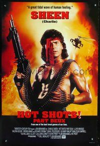 6b203 HOT SHOTS PART DEUX DS Int'l 1sh '93 directed by Jim Abrahams, Charlie Sheen review!