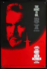6b207 HUNT FOR RED OCTOBER 1sh '90 Russian military submarine captain Sean Connery, the hunt is on!
