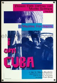 6b208 I AM CUBA arthouse 1sh '95 pro-Castro propaganda, great design w/pretty girl in peril!