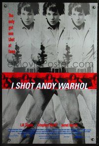 6b211 I SHOT ANDY WARHOL 1sh '96 cool multiple images of Lili Taylor pointing gun!