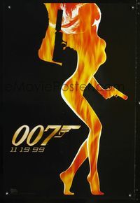 6b403 WORLD IS NOT ENOUGH DS teaser 1sh '99 Pierce Brosnan as James Bond, Sophie Marceau!