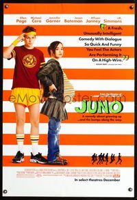6b225 JUNO DS advance 1sh '07 Ellen Page, Michael Cera, Diablo Cody, Jason Reitman directed!