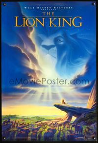 6b242 LION KING DS 1sh '94 classic Walt Disney Africa jungle cartoon!