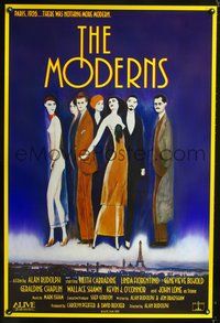 6b266 MODERNS 1sh '88 Alan Rudolph, Keith Carradine, cool artwork of trendy 1920's people!