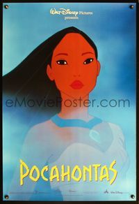 6b298 POCAHONTAS blue int'l 1sh '95 Walt Disney, Native American Indians, art of Pocahontas!