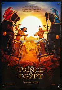6b304 PRINCE OF EGYPT DS advance 1sh '98 Dreamworks cartoon, art of Moses in chariot race!