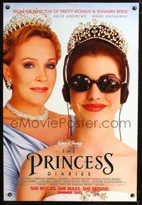 6b305 PRINCESS DIARIES DS advance 1sh '01 Julie Andrews, Anne Hathaway, Disney!