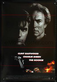 6b323 ROOKIE 1sh '90 dramatic portraits of Clint Eastwood & Charlie Sheen, magnum!