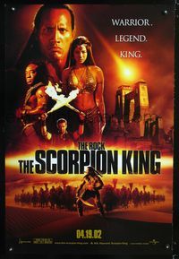 6b331 SCORPION KING DS teaser 1sh '02 The Rock is a warrior, legend, king, Michael Clarke Duncan!