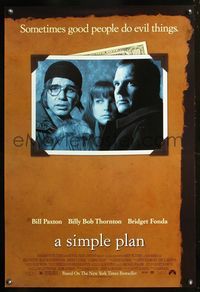 6b338 SIMPLE PLAN DS 1sh '98 Bill Paxton, Bridget Fonda, Billy Bob Thornton!