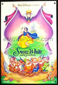 6b341 SNOW WHITE & THE SEVEN DWARFS DS 1sh R93 Walt Disney animated cartoon fantasy classic!