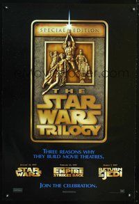 6b355 STAR WARS TRILOGY DS 1sh '97 George Lucas, Empire Strikes Back, Return of the Jedi!