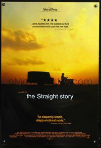 6b357 STRAIGHT STORY DS 1sh '99 David Lynch, Walt Disney, riding lawnmower & sunset!