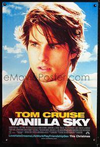 6b389 VANILLA SKY DS advance 1sh '01 Tom Cruise loves sexy Penelope Cruz AND Cameron Diaz!