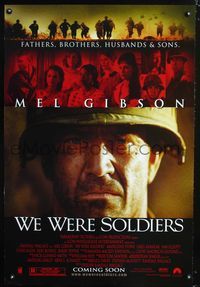 6b395 WE WERE SOLDIERS DS advance 1sh '02 close-up of Vietnam soldier Mel Gibson!