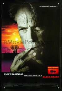 6b398 WHITE HUNTER, BLACK HEART DS 1sh '90 super close up of Clint Eastwood as director John Huston!