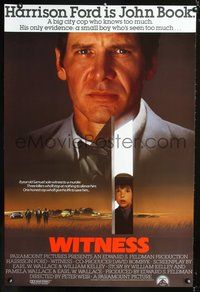 6b399 WITNESS int'l 1sh '85 big city cop Harrison Ford in Amish country, directed by Peter Weir!