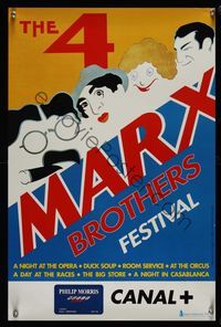 6c564 4 MARX BROTHERS FESTIVAL Belgian '94 Marx Brothers Festival, cool artwork of comedy team!