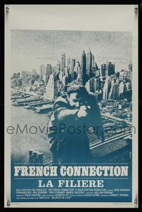 6c614 FRENCH CONNECTION Belgian '71 Gene Hackman over city skyline, directed by William Friedkin!