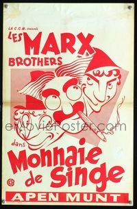 6c663 MONKEY BUSINESS Belgian R60s great art of Marx Brothers Groucho, Chico, and Harpo!