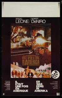 6c681 ONCE UPON A TIME IN AMERICA Belgian '84 cool art of Robert De Niro & James Woods in shootout!
