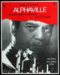 6c102 ALPHAVILLE French 23x30 '68 Jean-Luc Godard directed, Eddie Constantine & pretty Anna Karina!
