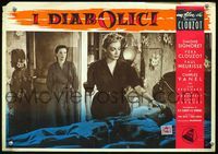 6c253 DIABOLIQUE Italian 13x19 pbusta '55 Les Diaboliques, Simone Signoret, Henri-Georges Clouzot