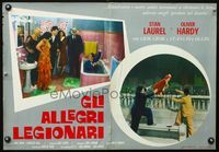 6c223 FLYING DEUCES Italian photobusta R70 great different images of Laurel & Hardy!