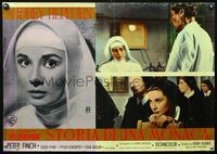 6c232 NUN'S STORY Italian photobusta '59 religious missionary Audrey Hepburn & Peter Finch!
