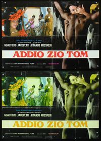6c216 WHITE DEVIL: BLACK HELL 2 white title Italian photobustas '71 Addio Zio Tom!