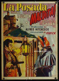 6c041 JAMAICA INN Mexican poster '39 Alfred Hitchcock, art of Charles Laughton & Maureen O'Hara!
