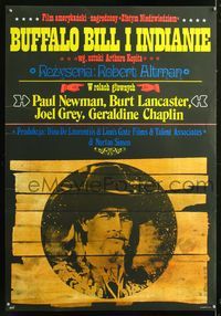 6c429 BUFFALO BILL & THE INDIANS Polish 26.5x38 '78 Erol art of Paul Newman as William F. Cody!