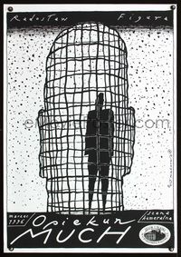 6c470 KEEPER OF THE FLIES Polish 27.5x39.5 '96 Roman Kalarus art of caged man!