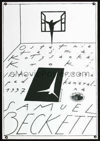 6c474 KRAPP'S LAST TAPE Polish 27.5x39.5 '97 Roman Kalarus art from Samuel Beckett play!